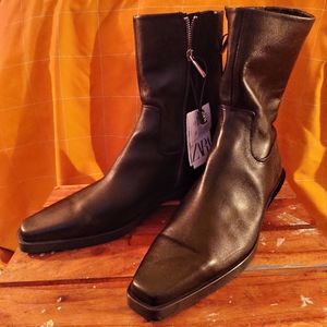Zara leather booties